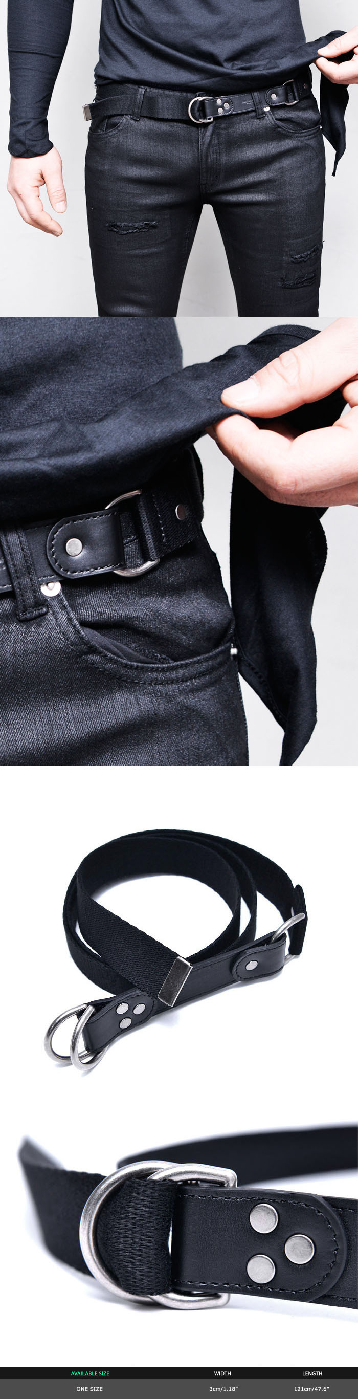 Accessories Belts Double Ring Designer TieupBelt 188 GUYLOOK